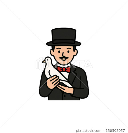 魔術師彩色圖示,素材,無背景,插畫,魔術師 130502057