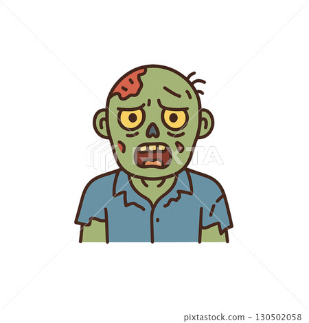 Zombie color icon, material, no background, illustration, Halloween 130502058
