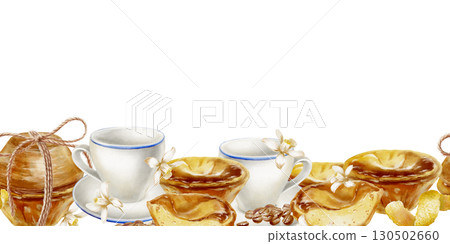 coffee, watercolor, dessert 130502660