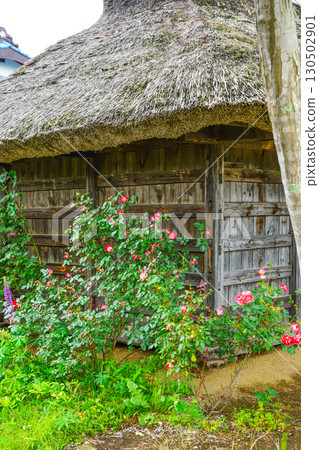 Thatched roof huts at Oshino Hakkai Thatched roof huts at Oshino Hakkai 130502901
