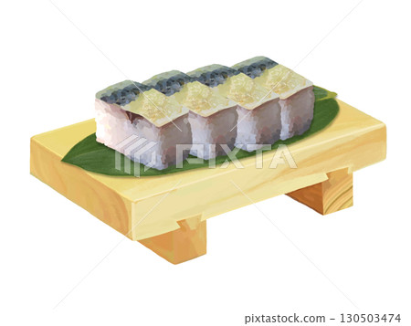 Battera sushi (4 pieces) with sushi sandals Battera sushi (4 pieces) with sushi sandals 130503474