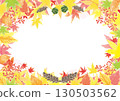 Watercolor autumn leaves, autumn leaf frame 04 130503562