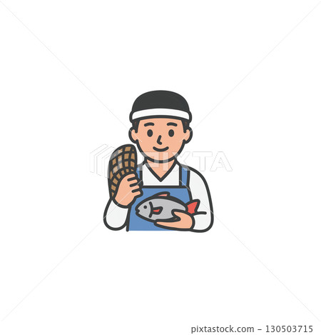 漁夫彩色圖標，材料，無背景，插圖，職業 130503715