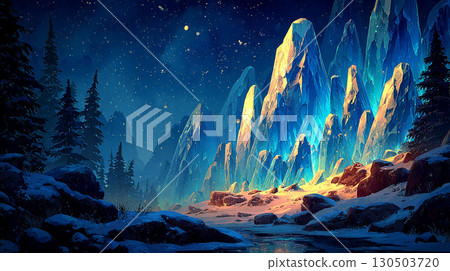 星空下的神奇冰峰 130503720