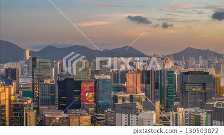 Aug 12 2025 Night Skyline View Of Kowloon Bay Hong Kong 130503872
