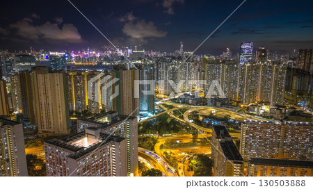 Aug 12 2025 Busy Choi Hung Interchange Traffic Junction Hong Kong Aug 12 2025 Busy Choi Hung Interchange Traffic Junction Hong Kong 130503888