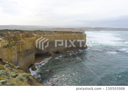 The Bakers Oven so called for the shape of the natural arch in the cliff face. A sea stack on the coast of the Great ocean Road, Australia. 130503986