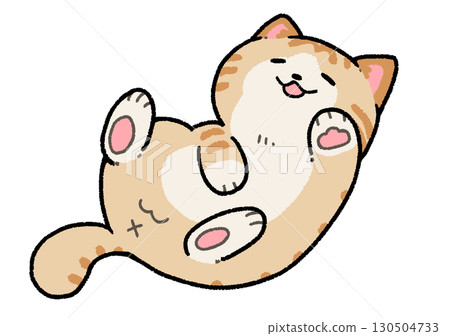 滾動的貓（棕色虎斑） 130504733