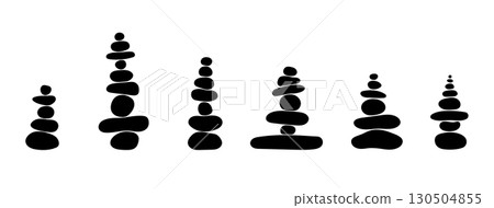Balanced stone cairns 130504855
