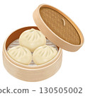 Chinese steamed buns in a steamer 130505002