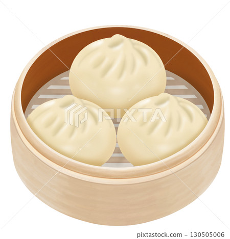 Chinese steamed buns in a steamer 130505006