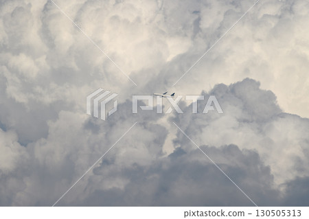 Airplane, Clouds with Various Expressions, Summer Clouds, 777 Airplane, Clouds with Various Expressions, Summer Clouds, 777 130505313