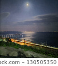 Full moon setting over the sea 130505350