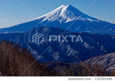 Mount Fuji seen from Okura Takamaru in the Daibosatsu Range in winter 130505490