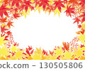 Watercolor style autumn leaves, autumn leaf frame 05 130505806
