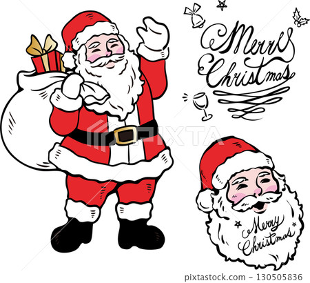 Christmas Santa Claus person male decoration decoration hand-drawn illustration material 130505836