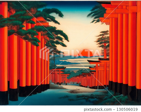 Torii Fushimi Taisha Shrine illustration 130506019