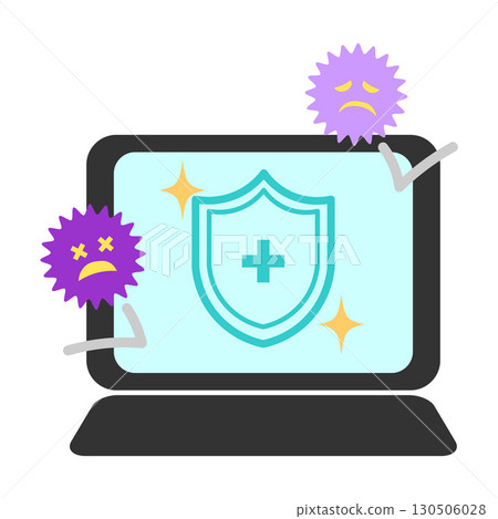 受安全保護的計算機的插圖圖像 受安全保護的計算機的插圖圖像 130506028