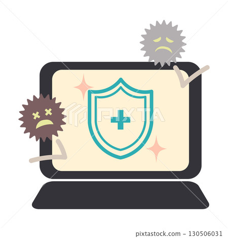 受安全保護的計算機的插圖圖像 受安全保護的計算機的插圖圖像 130506031