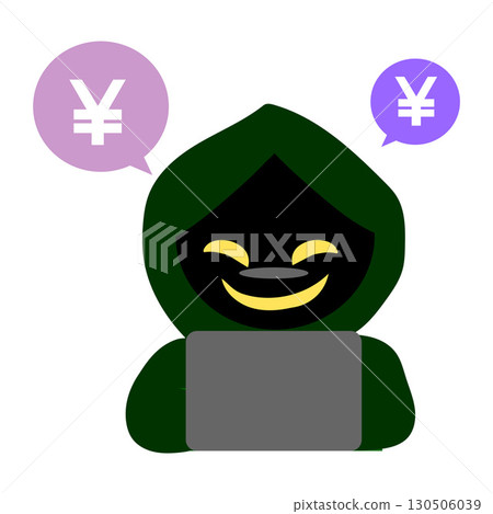 壞人進行駭客攻擊和詐騙的插圖 壞人進行駭客攻擊和詐騙的插圖 130506039