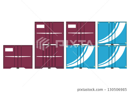 Stacked container illustration set 130506985