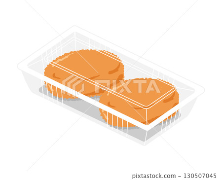 Illustration of croquettes in a food pack 130507045
