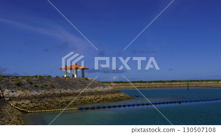 Depot Island and the blue sky in Mihama, Chatan Town, Okinawa Prefecture 130507108