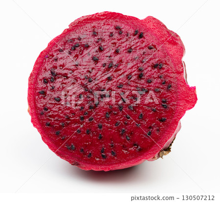 Half slice of red pitaya fruit Half slice of red pitaya fruit 130507212