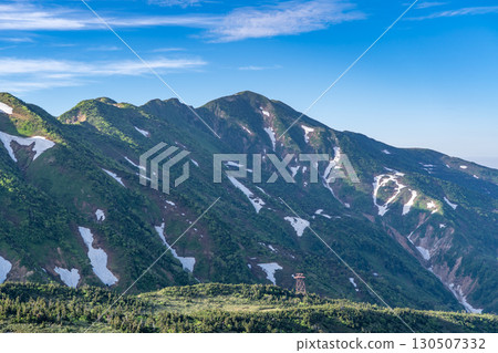 從南流洞登山道眺望別津山和大屏山。初夏攀登白山禦前峰（東尾岩路線） 130507332