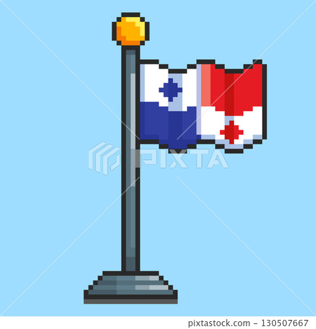 Pixel art Panama Flag game asset design 130507667