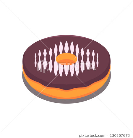 Cartoon Chocolate Donuts Illustration Cartoon Chocolate Donuts Illustration 130507673