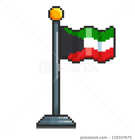 Pixel art Kuwait Flag game asset design Pixel art Kuwait Flag game asset design 130507675