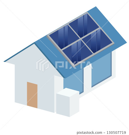 獨立式住宅的太陽能板 130507719