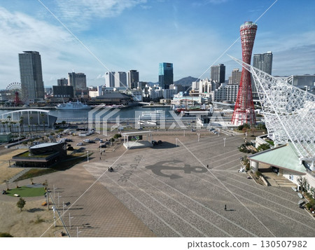 Aerial view of the harbor scenery near Kobe Meriken Park Aerial view of the harbor scenery near Kobe Meriken Park 130507982