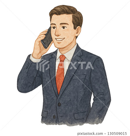 一名西裝筆挺的男子正在用智慧型手機通話 一名西裝筆挺的男子正在用智慧型手機通話 130509015