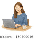 使用一台筆記本電腦的女人 130509016