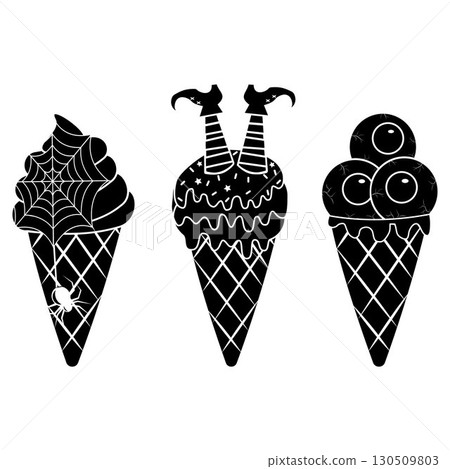 Terrible Halloween Ice Cream, black stencil 130509803
