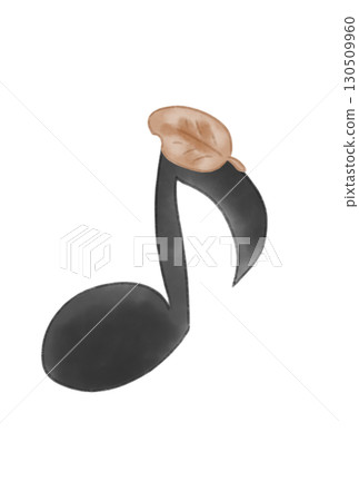 Musical notes with fallen leaves 130509960