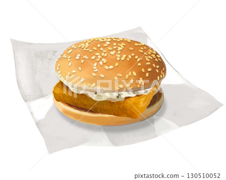 Fish Burger (sesame bun) with wrapping paper 130510052