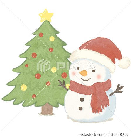 Snowman and Christmas tree Snowman and Christmas tree 130510202