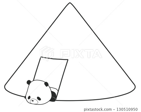 Panda lying down in a tent 130510950