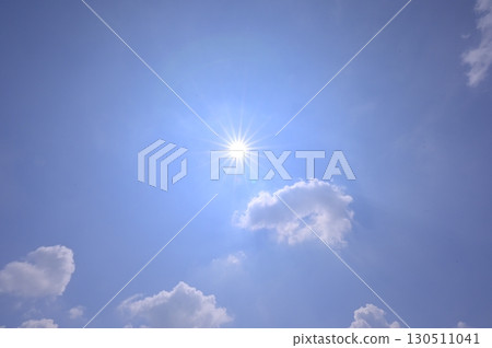 Blue sky with the sun shining in the center Blue sky with the sun shining in the center 130511041