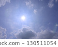 The sky and clouds in the foreground are darkened by the sunlight 130511054