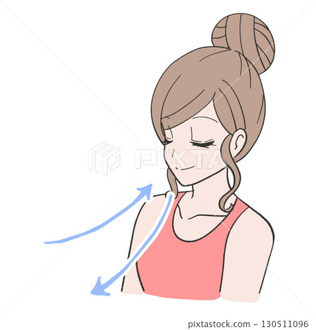 Illustration of a woman breathing through her nose 130511096