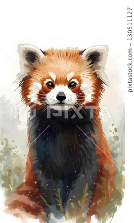 Red panda brush painting style 130511127