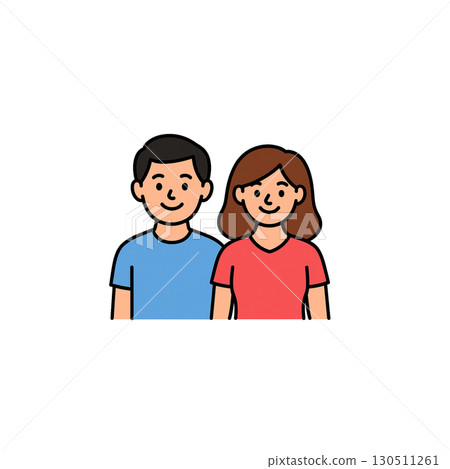Friendly couple color icon, material, no background, illustration, document creation 130511261
