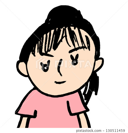 My illustration: Girl with a ponytail 130511459