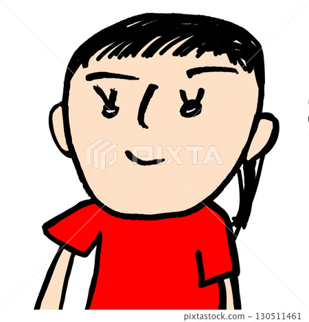 我的插畫：沒有瀏海的女孩 130511461