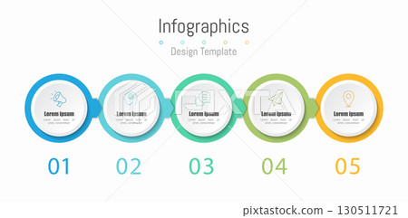 Infographic 5 options design elements for your business data. Vector Illustration. 130511721