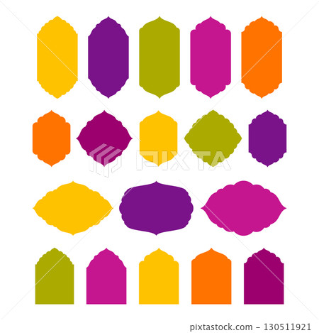 Frame Borders, Ornamental Arabic Label Shapes 130511921